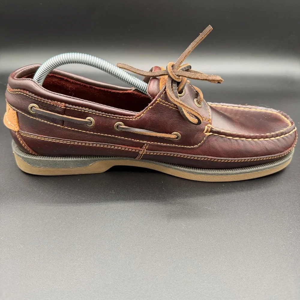 Sperry Mens Mako 2-Eye Canoe Moc Boat Shoes Amaretto Leather 0764027 Size 11